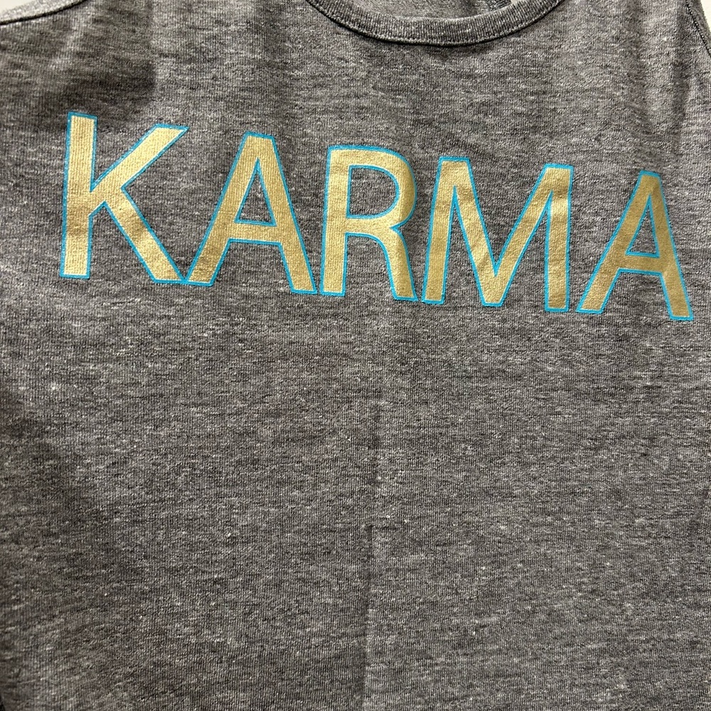 Chaser brand Gray T-Shirt with 'KARMA' Print